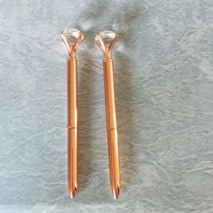 Set of 2 Rose Gold Crystal ballpoint pens